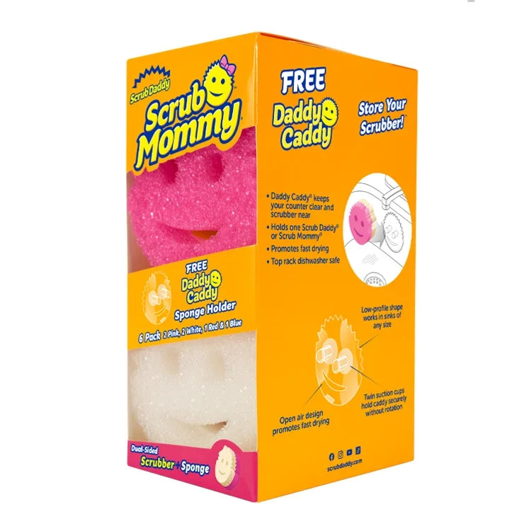 Scrub Mommy 6 Count with Free Daddy Caddy