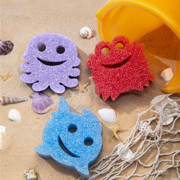 Scrub Mommy Summer Shapes Sponge Bundle and Microfiber Towels